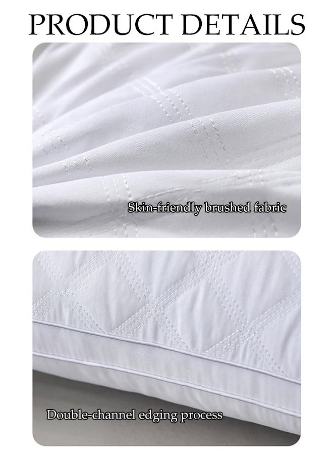 DUNISO وسادتين سرير للنوم العميق، طراز فندقي، مع وسادة قابلة للغسل للظهر أو البطن أو النوم الجانبي، وسائد مملوءة بألياف دقيقة فائقة النعومة (74 × 48 سم) - Image 3