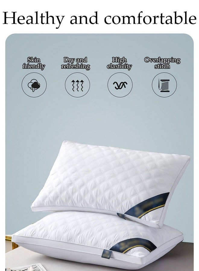 DUNISO وسادتين سرير للنوم العميق، طراز فندقي، مع وسادة قابلة للغسل للظهر أو البطن أو النوم الجانبي، وسائد مملوءة بألياف دقيقة فائقة النعومة (74 × 48 سم) - Image 4