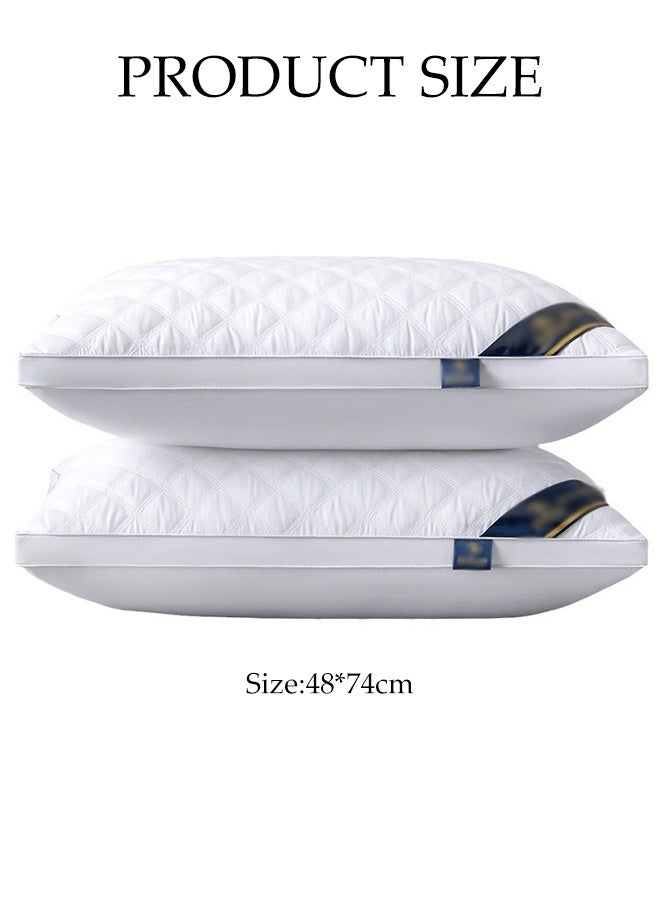 DUNISO وسادتين سرير للنوم العميق، طراز فندقي، مع وسادة قابلة للغسل للظهر أو البطن أو النوم الجانبي، وسائد مملوءة بألياف دقيقة فائقة النعومة (74 × 48 سم) - Image 2