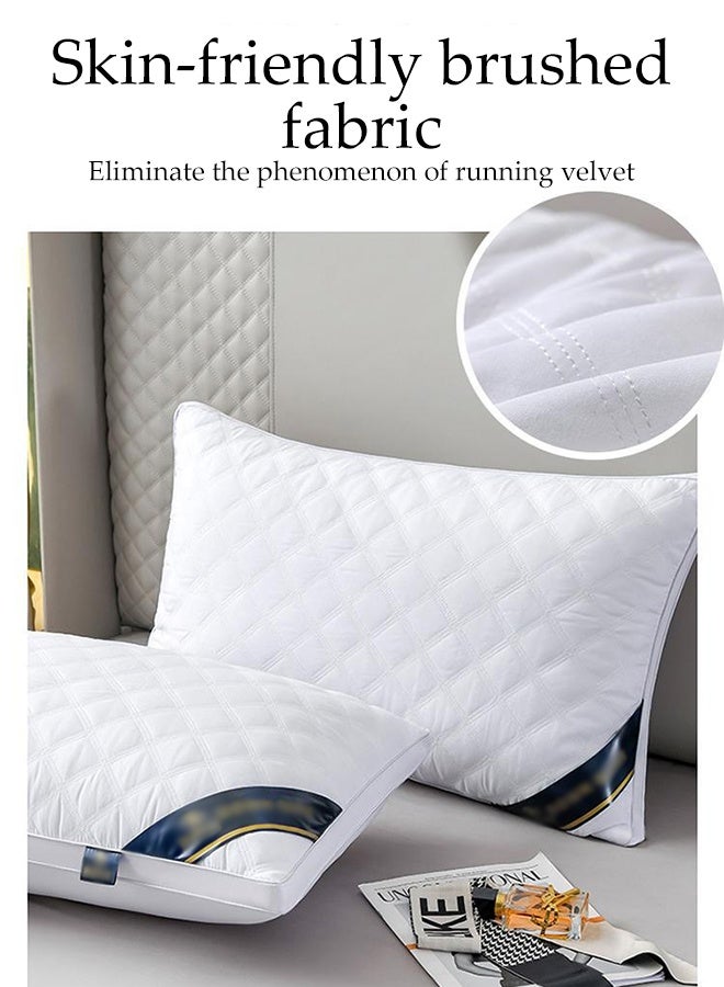 DUNISO وسادتين سرير للنوم العميق، طراز فندقي، مع وسادة قابلة للغسل للظهر أو البطن أو النوم الجانبي، وسائد مملوءة بألياف دقيقة فائقة النعومة (74 × 48 سم) - Image 5