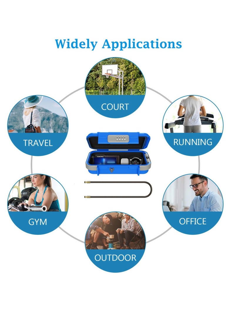 Excefore Portable Safe Box, Combination Security Case LockBox with Code, Waterproof Anti-Theft Safe Lockbox, with Removable Chain, Portable Lock Box for Car Dorm Beach Hotel Personal Items Safe - Image 5