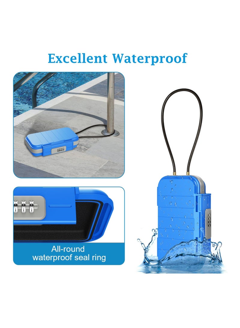Excefore Portable Safe Box, Combination Security Case LockBox with Code, Waterproof Anti-Theft Safe Lockbox, with Removable Chain, Portable Lock Box for Car Dorm Beach Hotel Personal Items Safe - Image 2