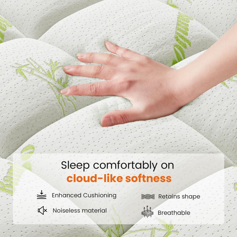 DUMOS Queen Size Ultra Soft Mattress Topper, Viscose Derived from Bamboo, Pillow Top Mattress Pad with Stretchable Pockets, Breathable Cooling Topper for Back Pain Relief - Image 3