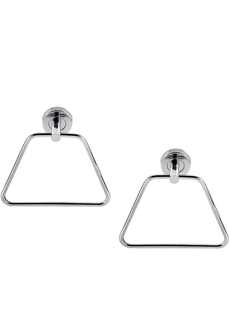 NYCAA Bathroom Stainless Steel Triangle Towel Ring/Towel Stand/Towel Holder/Nepkin Holder for Kitchen, Bathroom Use - Set of 2 Pcs. (2 Towel Rings) - Image 1