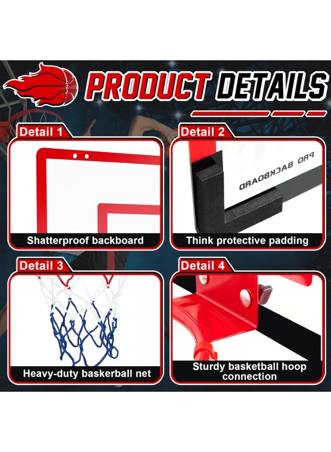 Flushrenic Basketball Hoop Set,Indoor Mini Basketball Hoop Set,with 4 Balls and Other Basketball Accessories,Over The Door Room Basketball Hoop,for Adults Birthday Gifts - Image 3