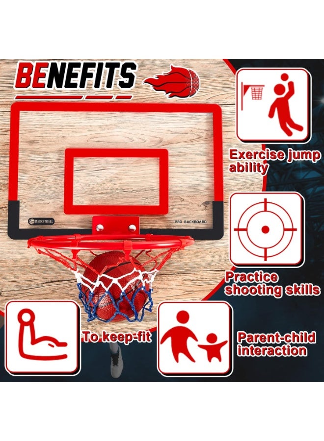 Flushrenic Basketball Hoop Set,Indoor Mini Basketball Hoop Set,with 4 Balls and Other Basketball Accessories,Over The Door Room Basketball Hoop,for Adults Birthday Gifts - Image 4