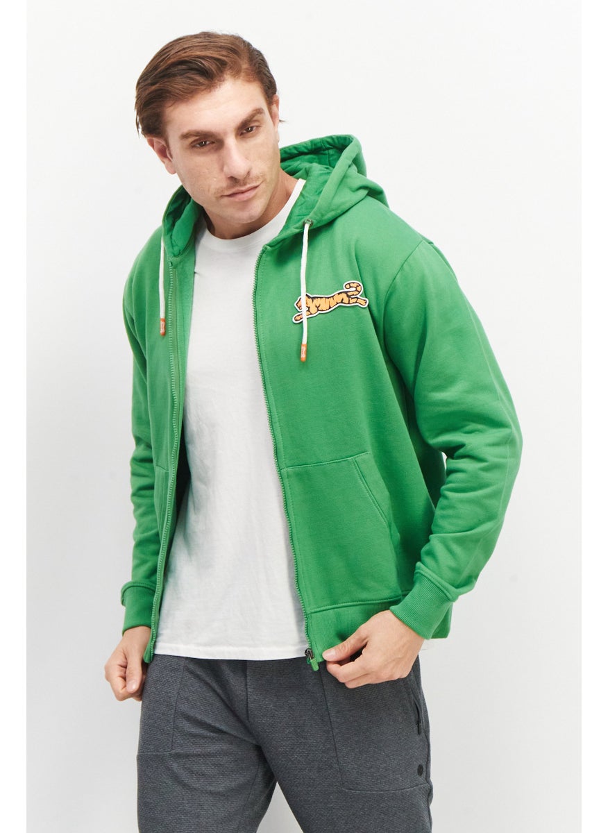 Men Full Zip Long Sleeve Patch Logo Sweatshirt, Green - pzsku/Z3822F64BC937CE5BFBECZ/45/_/1737642930/3f0fd076-4405-4aed-b808-6e6b1728c06a