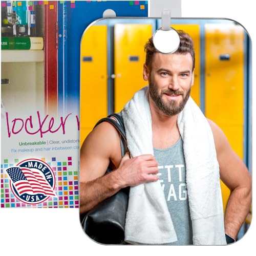 The Shave Well Company Shave Well Locker Mirror for Office, Gym, or School Desk | Full-Face Travel-Friendly Hanging Mirror with Convenient Handheld Option | Includes Removable Adhesive Hook - Image 3