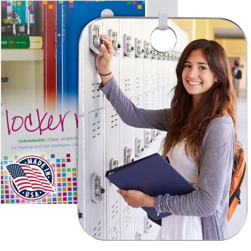 The Shave Well Company Shave Well Locker Mirror for Office, Gym, or School Desk | Full-Face Travel-Friendly Hanging Mirror with Convenient Handheld Option | Includes Removable Adhesive Hook - Image 4
