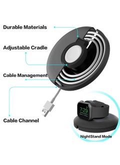 KASTWAVE for Apple Watch Charger Stand Charging Cable Organizer Portable Charging Station Management Dock Holder Compatible with Apple Watch Series 6/SE/5/4/3/2/1, Travel Dock Holder for iwatch  - Image 2
