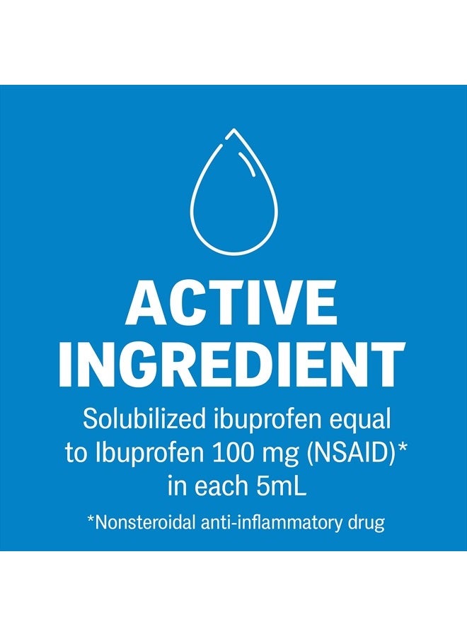 Advil أدفيل للأطفال مسكن للألم وخافض للحرارة، إيبوبروفين للأطفال لتخفيف الألم، إيبوبروفين سائل للأطفال، بنكهة الفاكهة - 4 أونصة سائلة - Image 4