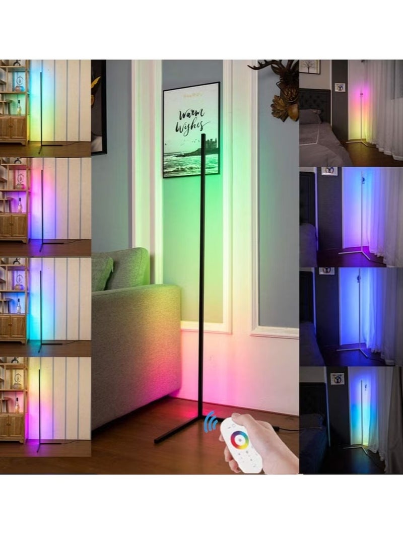 Raxoom Smart RGB Floor Lamp, LED Floor Lamp Ambient Background Light, Modern Minimalism Color Changing LED Dimmable Torchiere, Black,  - Image 1