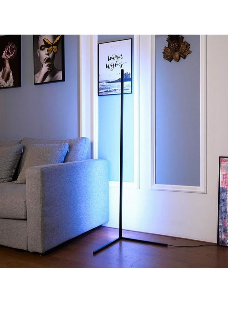 Raxoom Smart RGB Floor Lamp, LED Floor Lamp Ambient Background Light, Modern Minimalism Color Changing LED Dimmable Torchiere, Black,  - Image 3