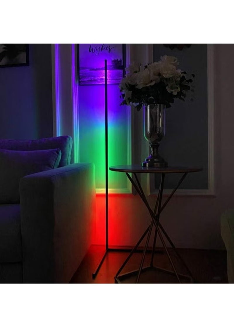 Raxoom Smart RGB Floor Lamp, LED Floor Lamp Ambient Background Light, Modern Minimalism Color Changing LED Dimmable Torchiere, Black,  - Image 2