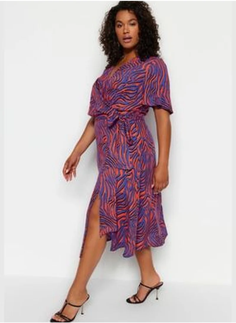 trendyol Multicolored Animal Print A-line Shally Knitted Skirt