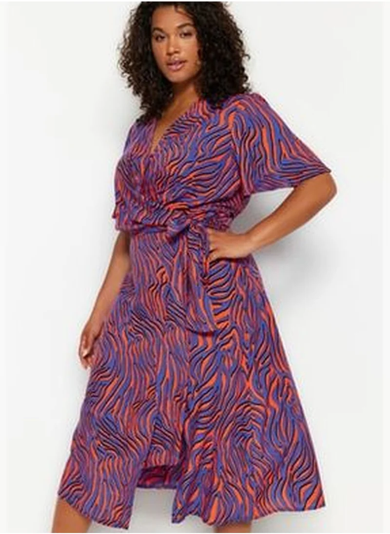 trendyol Multicolored Animal Print A-line Shally Knitted Skirt