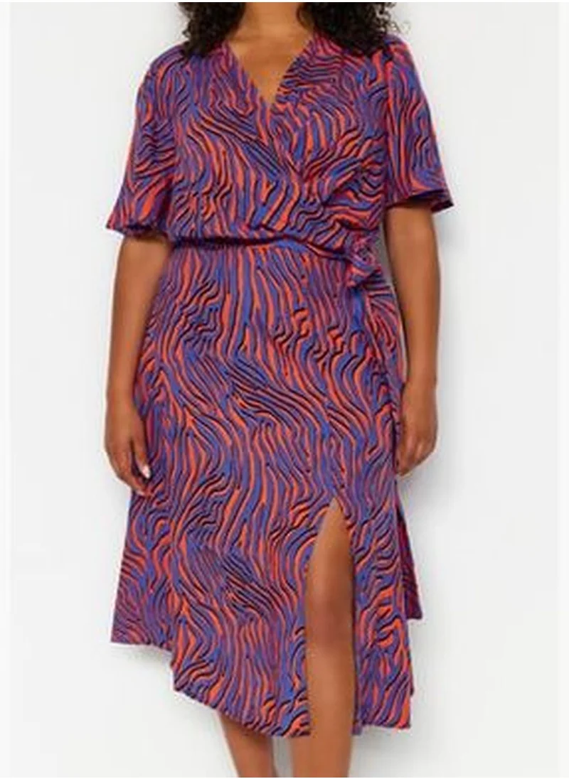 trendyol Multicolored Animal Print A-line Shally Knitted Skirt