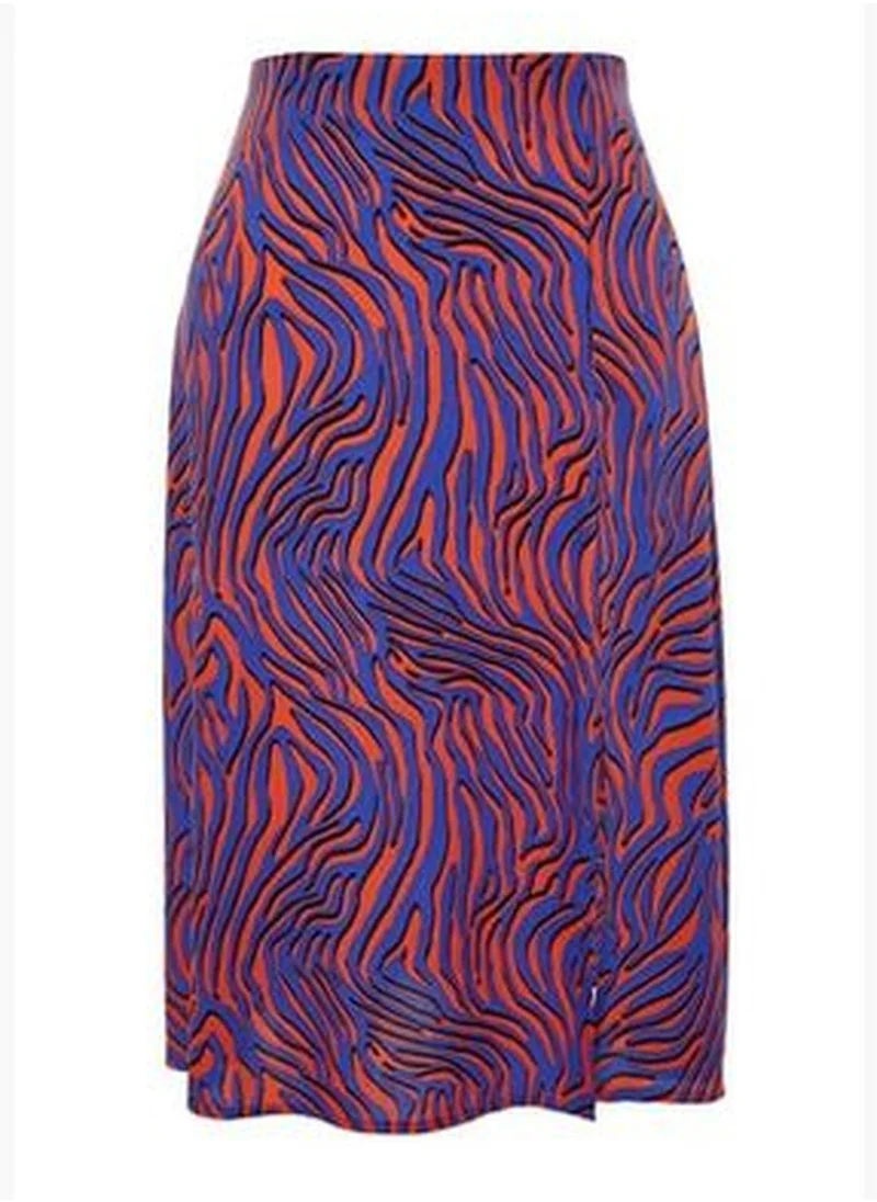 trendyol Multicolored Animal Print A-line Shally Knitted Skirt