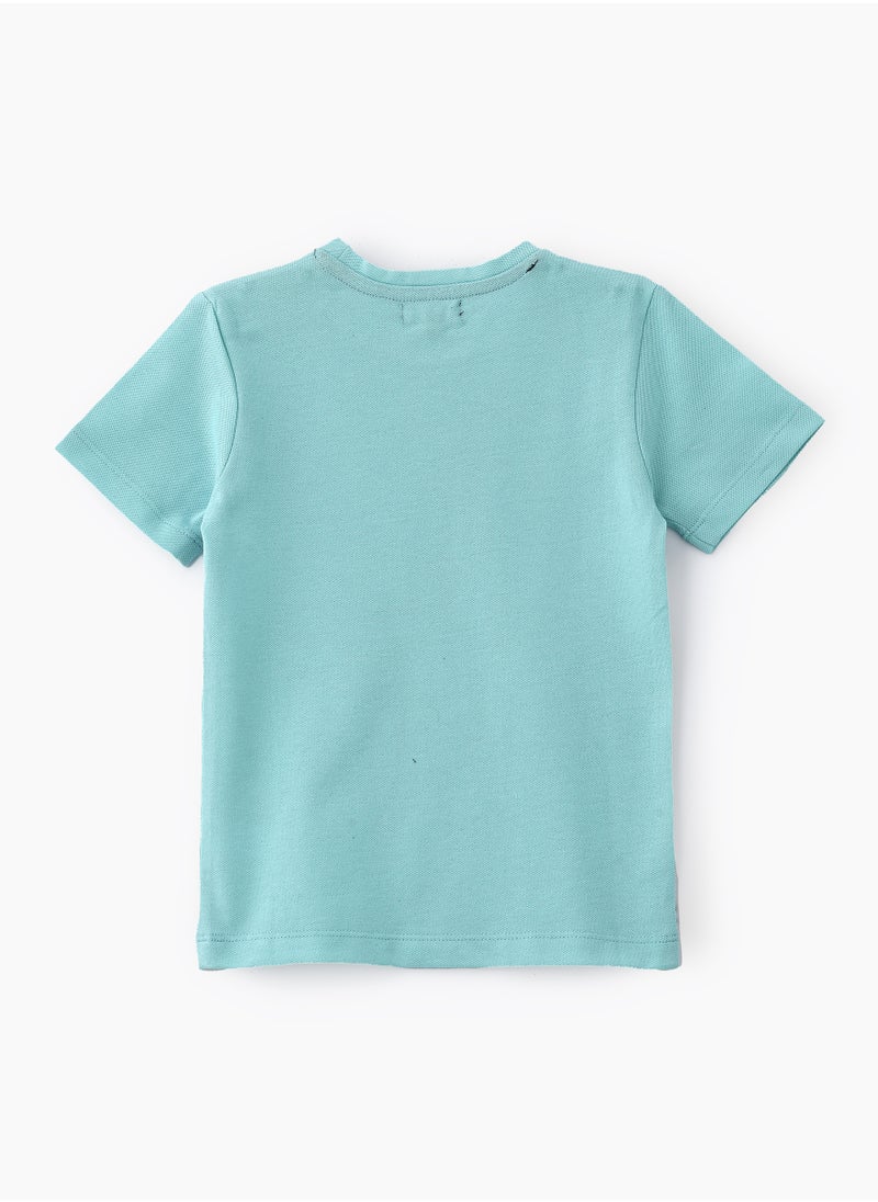 JAM Boys' Mint Green Dinosaur Graphic Cotton T-Shirt  - Image 2