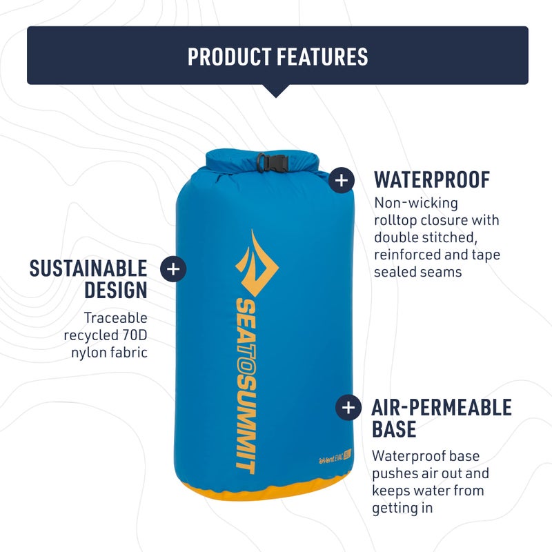 Sea to Summit eVac Dry Bag, Roll-Top Compression Sack, 8 Liter, Beluga Grey - Image 4