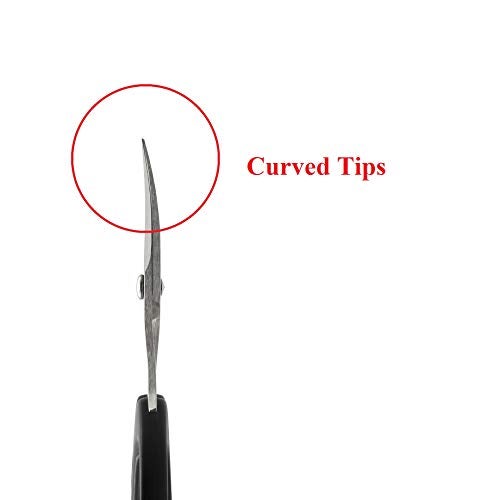 ALLEX\アレックス ALLEX Heavy Duty Sharp Japanese Stainless Steel 1" Scissors - Small Rubber Cutting Scissors for Sheet, Stamp, Craft, Curved Blade Tips - Made in Japan, Black - Image 3
