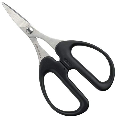ALLEX\アレックス ALLEX Heavy Duty Sharp Japanese Stainless Steel 1" Scissors - Small Rubber Cutting Scissors for Sheet, Stamp, Craft, Curved Blade Tips - Made in Japan, Black - Image 5