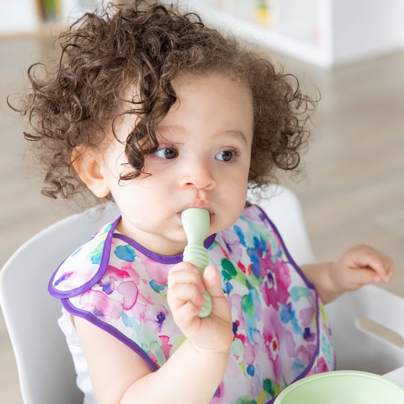 Bumkins Baby Bowl  Silicone Feeding Set With Suction For Baby And Toddler  Includes 4 Spoons And Lid  First Feeding Set  Training Essentials For Baby Led Weaning For Babies 4 Months Up  Blue - Image 4