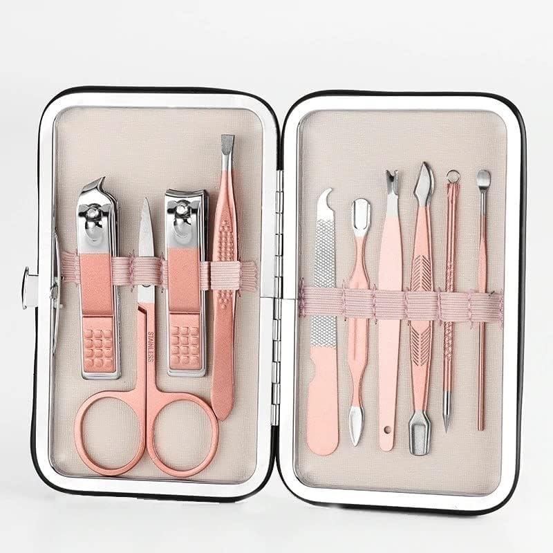 Yogilabel Yogilabel Manicure Kit Nail Clipper Manicure Pedicure Kit Stainless Steel Nail Scissors Grooming Kit Nail Cleaning Knife Acne Needle Blackhead Nail Cutter Set 10 in 1 Manicure Kit - Image 1