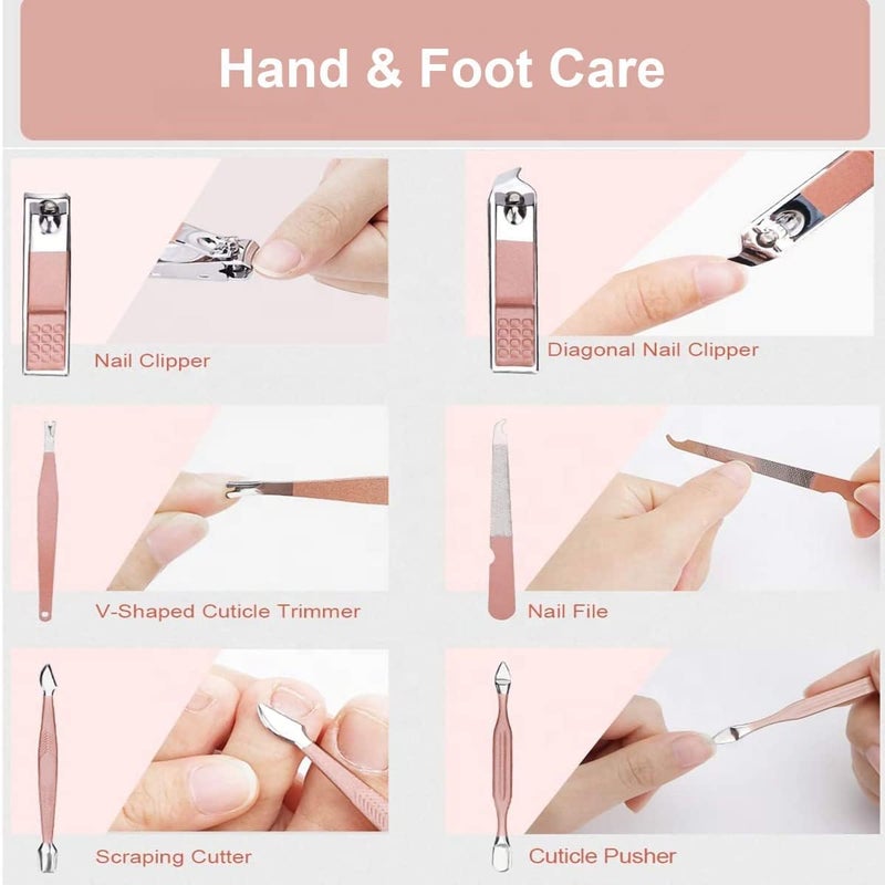 Yogilabel Yogilabel Manicure Kit Nail Clipper Manicure Pedicure Kit Stainless Steel Nail Scissors Grooming Kit Nail Cleaning Knife Acne Needle Blackhead Nail Cutter Set 10 in 1 Manicure Kit - Image 4