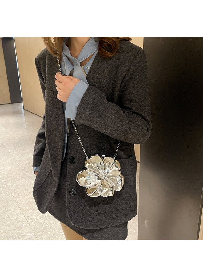 Explosions Sweetheart Acrylic Bag Women's Flower Box Bag European And American Fashion Evening Bag Shoulder Crossbody Bag For Women-Color:Light Gold  - Image 3
