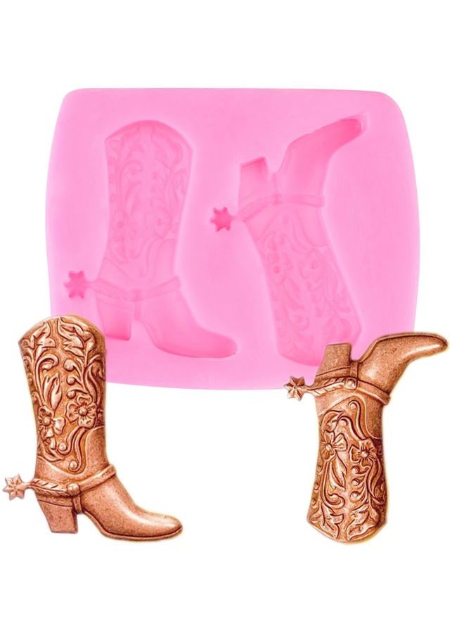 YIHUOMOLDS Cowboy Boots Silicone Fondant Mold For Cake Decorating Cupcake Topper Candy Chocolate Gum Paste Polymer Clay Set Of 1 - Image 1