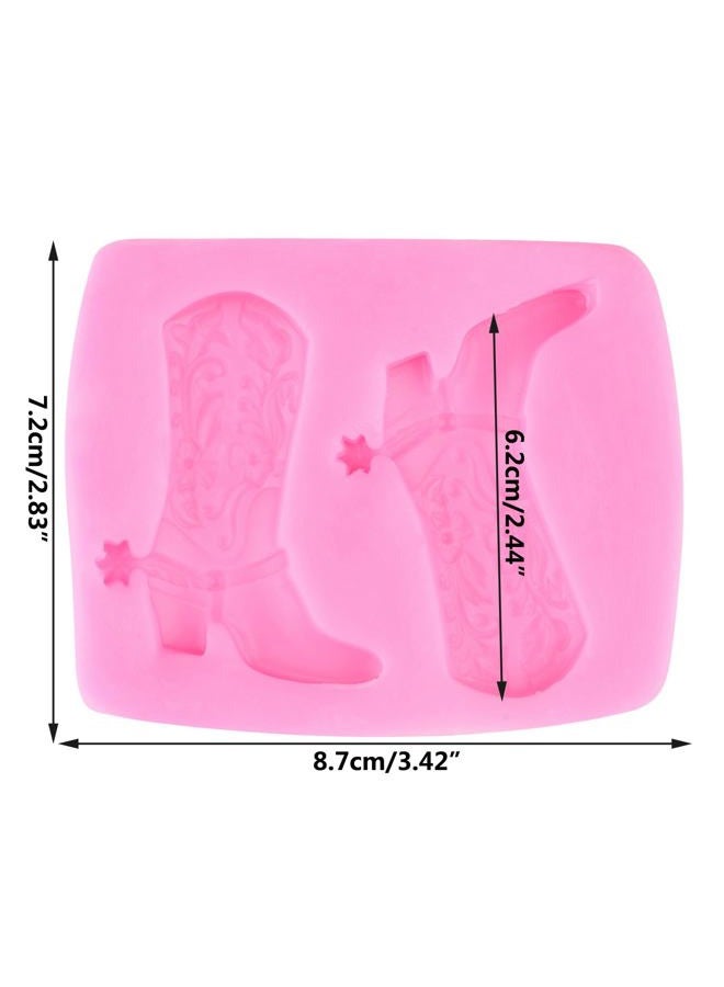 YIHUOMOLDS Cowboy Boots Silicone Fondant Mold For Cake Decorating Cupcake Topper Candy Chocolate Gum Paste Polymer Clay Set Of 1 - Image 2