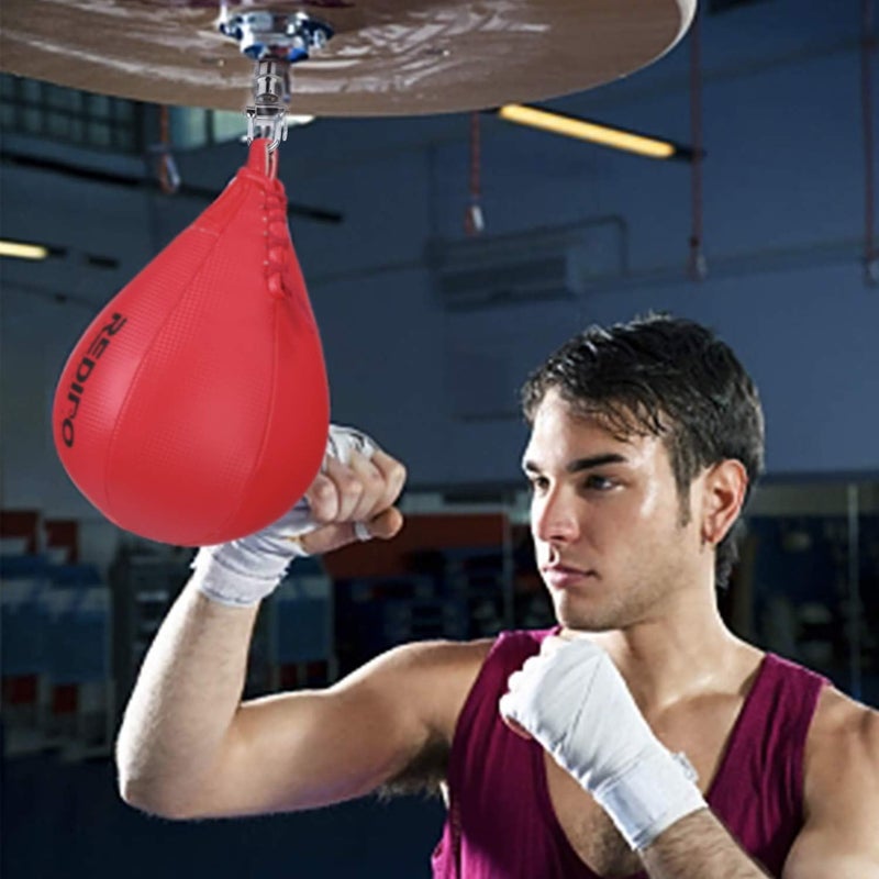 Redipo Superior Boxing Speed Bag - PU Leather Speed Punching Ball - Heavy Duty Hanging Swivel Ball for Gym & MMA Muay Thai Sports Fitness - Punching Dodge Striking Speed Reflex Ball - Image 5