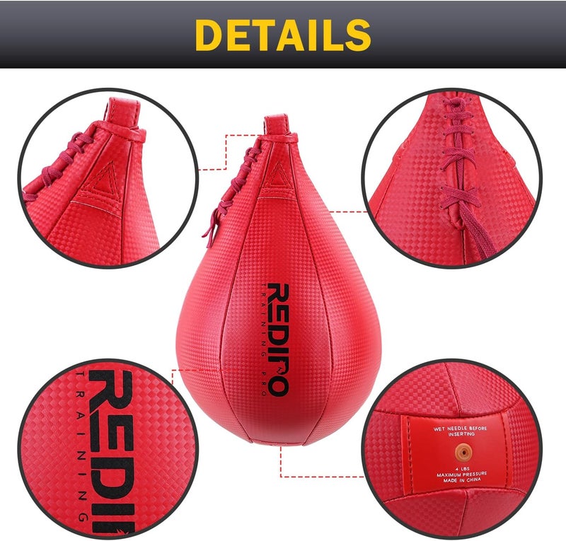 Redipo Superior Boxing Speed Bag - PU Leather Speed Punching Ball - Heavy Duty Hanging Swivel Ball for Gym & MMA Muay Thai Sports Fitness - Punching Dodge Striking Speed Reflex Ball - Image 4