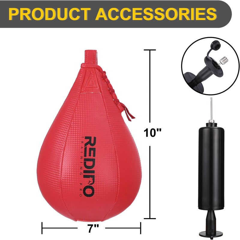 Redipo Superior Boxing Speed Bag - PU Leather Speed Punching Ball - Heavy Duty Hanging Swivel Ball for Gym & MMA Muay Thai Sports Fitness - Punching Dodge Striking Speed Reflex Ball - Image 3