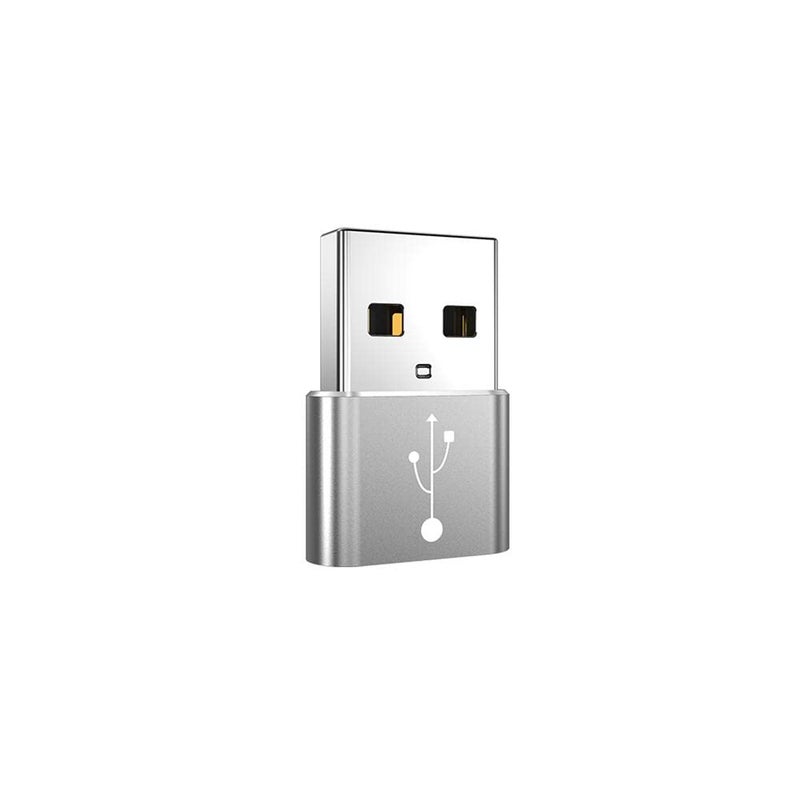 BoxWave Adapter Compatible with Google Chromecast with TV - USB-A to C PortChanger (5-Pack), Type-C OTG Convert Charging Data Adapter - Metallic Silver - Image 2