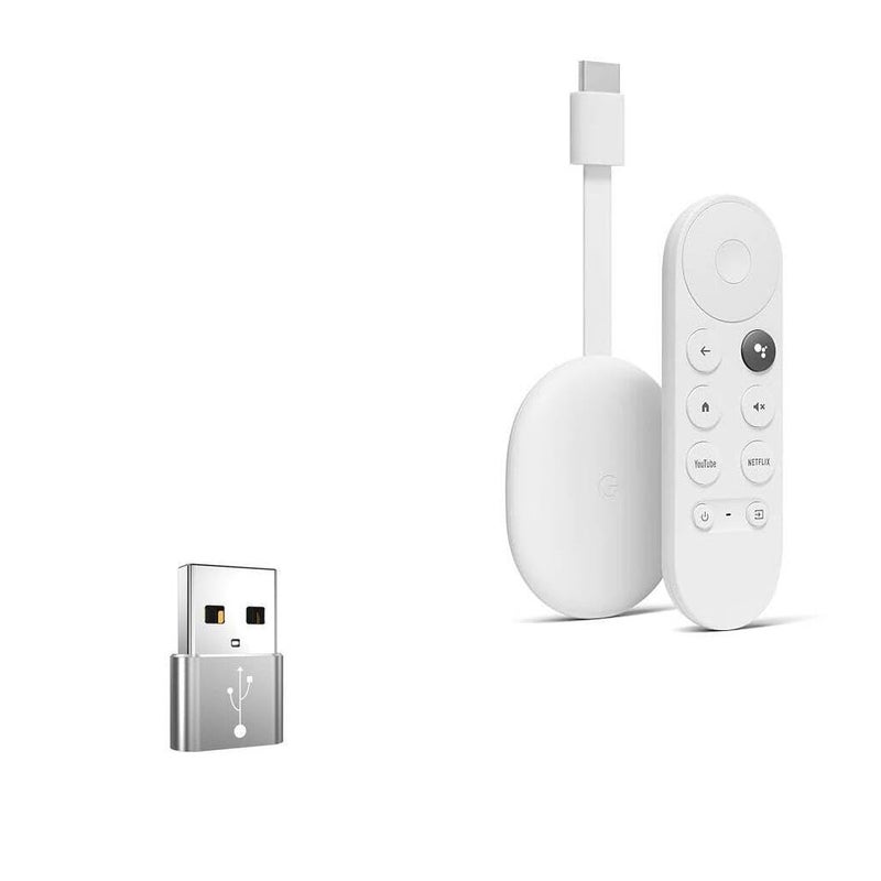 BoxWave Adapter Compatible with Google Chromecast with TV - USB-A to C PortChanger (5-Pack), Type-C OTG Convert Charging Data Adapter - Metallic Silver - Image 1