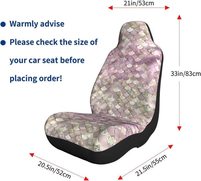 Pink Glitter Mermaid Scales Car Seat Cover, Front Seat Protector Universal Auto Accessories, Car Decor for Sedan SUV Van Most Cars 1PCS - Image 5