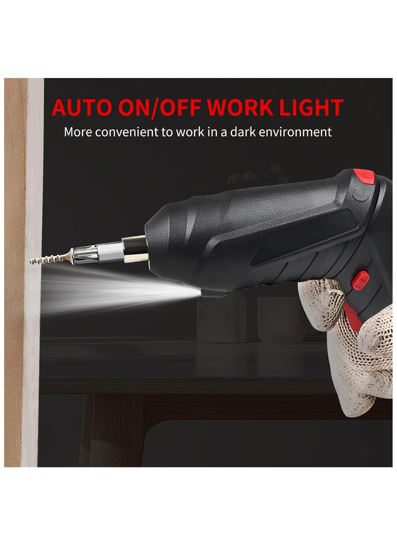 ALAMAREQ - Cordless Electric Screwdriver, 4.2V Rechargeable with 47-Piece Bit Set, 3.5Nm Power, 2-Position Handle, LED Light - Image 1