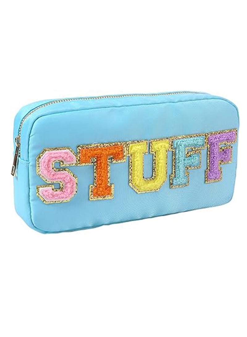 Nylon Material Casual Waterproof Large Capacity Cosmetic Bag Skin Care Storage Bag (blue) - Image 1
