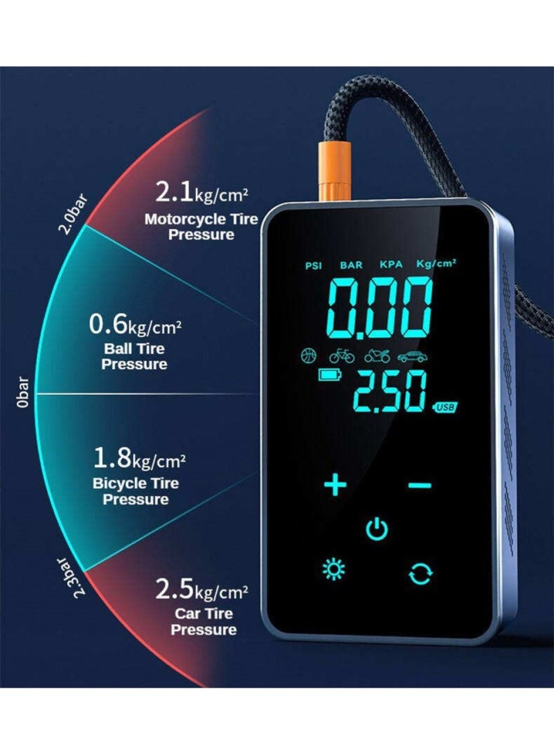 SUITU Tire Inflator Portable Air Compressor, Lightning-Fast Inflation, 4000mAh, Cordless Air Pump for Car Tires, Bikes, Motorcycle, Balls with LED & Digital Pressure Gauge - Image 2