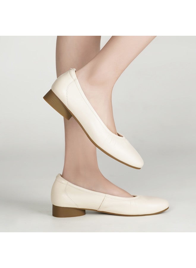 AOKANG Sheepskin] 2026 Spring New Women's Shoes Shallow Mouth Soft Sole Comfortable Commuting Simple Women's Flats - Image 5