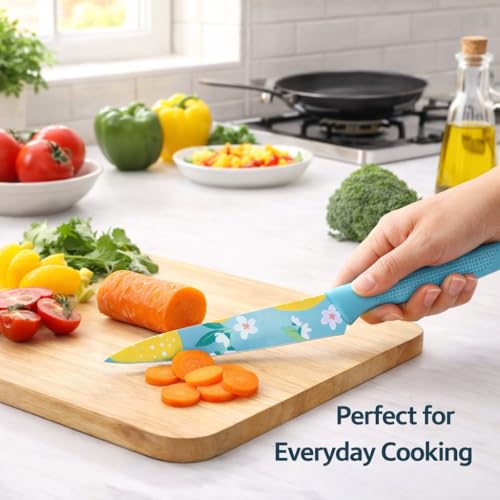 Machado Printed Stainless Steel Utility Knife – Multipurpose Kitchen Knife with Perforated Handle | Ultra Sharp Blade for Fruits, Vegetables & Everyday Cooking (Blue) - Image 5