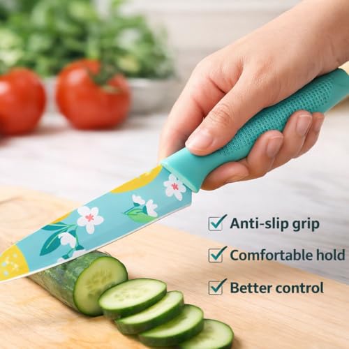 Machado Printed Stainless Steel Utility Knife – Multipurpose Kitchen Knife with Perforated Handle | Ultra Sharp Blade for Fruits, Vegetables & Everyday Cooking (Blue) - Image 3