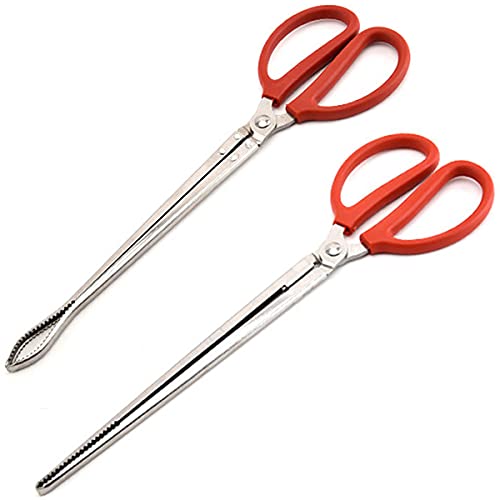 Dadamong Crab Tongs - Set of 2 Multi-Function Clip Scissor Tongs, Anti-Slip Clamp, 15-Inch Long - Image 1