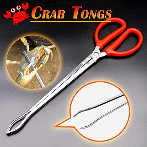 Dadamong Crab Tongs - Set of 2 Multi-Function Clip Scissor Tongs, Anti-Slip Clamp, 15-Inch Long - Image 2