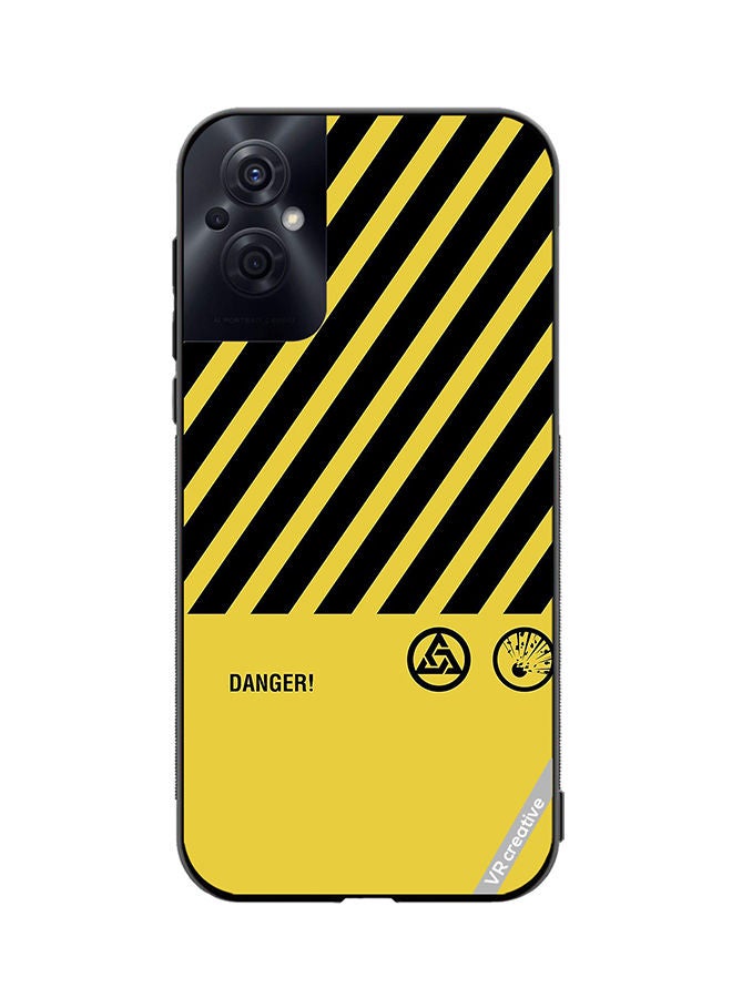 VR CREATIVE Protective Case Cover For Oppo Reno8 Z Danger Sign Design Multicolour - Image 1