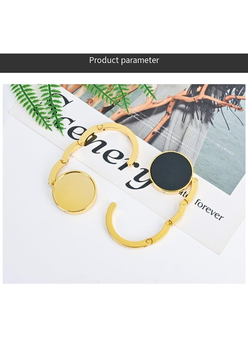 Oasisgalore 2 Folding Handbag Hooks - Portable Purse Hangers for Tables (Gold) - Image 3