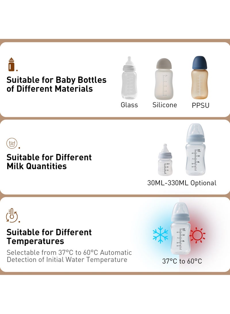Stanew 10w1 Baby Bottle Warmer, Electric Milk Warmer for Baby, Baby Food Heater & Steam Defrost BPA-Free Warmer, 48H Constant Warming with Timer, Automatic Intelligent Thermostat, Accurate Temperature Control, LCD Display, Night Light, Sterilizing, Cleaning Brush, for Breastmilk, Formula and Double Bottles - Image 4
