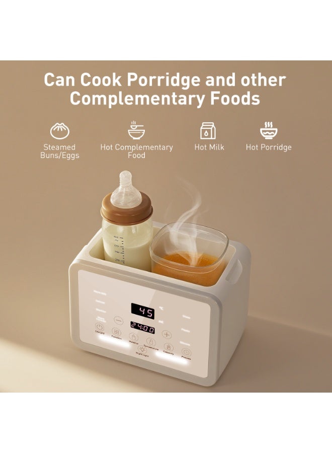 Stanew 9 in 1 Baby Bottle Warmer, Electric Milk Warmer for Baby, Baby Food Heater & Steam Defrost BPA-Free Warmer, 48H Constant Warming with Timer, Automatic Intelligent Thermostat, Accurate Temperature Control, LCD Display, Night Light, Sterilizing, Cleaning Brush, for Breastmilk, Formula and Double Bottles - Image 2